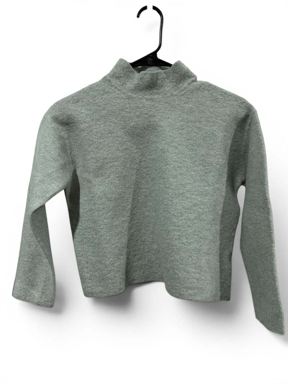 Aritzia The Group 100% Wool Mock Neck Sweater Gray Cropped Minimalist XS